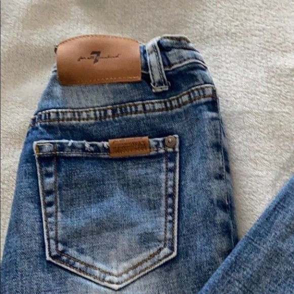 7 For All Man Kind Kids Boys Medium Wash Denim Skinny Jeans Size 5 - Picture 2 of 9